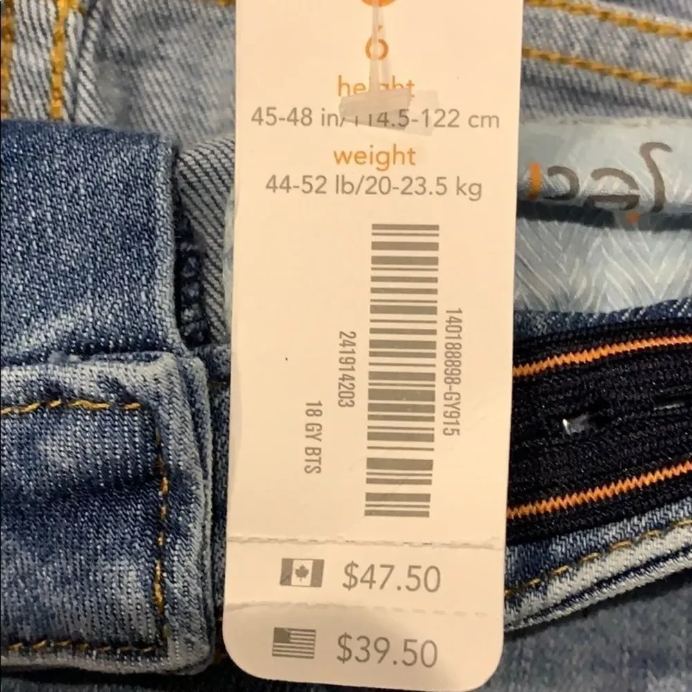 NWT Gymboree girls Super skinny blue jeans size 6.